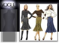 8296 EZ VOGUE LINED BIAS FLARE SKIRT LENGTHS PATTERN 6-12, 14-20